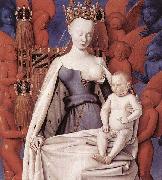 Jean Fouquet right wing of Melun diptychVirgin and Child Surrounded by Angels Showing Charles VII mistress Agnes Sorel Spain oil painting artist